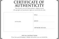 Photo Certificate of Authenticity Template Free (2nd BEST Printable Format)