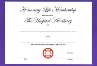 Honorary Membership Certificate Template Word (2nd Printable Format)