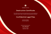 Certificate of Data Destruction Template (3rd Free Official Format)