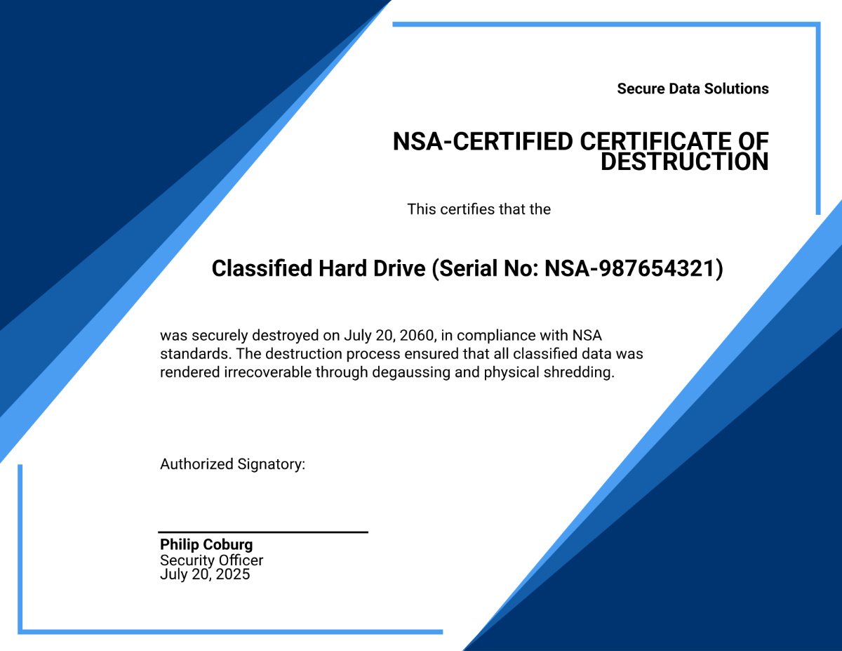 Certificate of Data Destruction Template: 2025 Free Legally & Stylishly 2 certificate of data destruction template, certificate of hard drive destruction template, hard drive certificate of destruction template, printable certificate of destruction template, printable certificate of destruction form, certificate of destruction gdpr template, datastroyer data destruction certificate, certificate of document destruction template, shredding certificate of destruction template, e waste certificate of destruction template