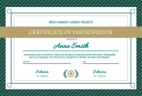 Course Participation Certificate Template (1st Free Design Idea)