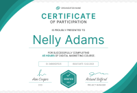 Course Participation Certificate Template (3rd Free Design Idea)