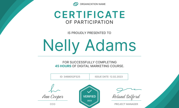 course completion certificate template, course certificate of completion template, training course certificate template, course participation certificate template, course attendance certificate template, free printable training certificate template, course certificate template