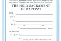 Free Printable Roman Catholic Church Baptism Certificate (2nd Heaven Design)