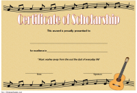 Music Scholarship Certificate Template (2nd Free Beautiful Design)