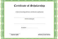 Scholarship Certificate Template Word (1st Free Editable Format)