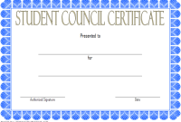 Student Council Certificate Template Free Download (1st Word Format)