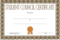 Student Council Certificate Template Free Download (2nd Word Format)