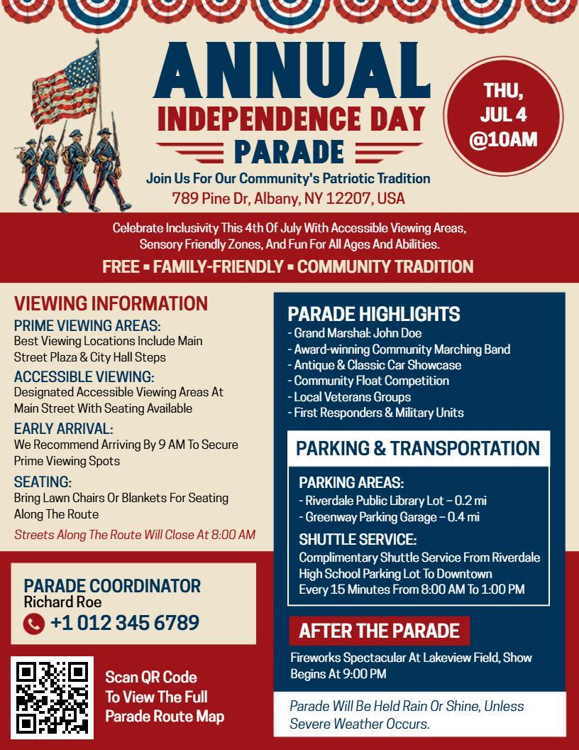 4th of July Parade Flyer Template (2nd Free Vintage Design) 4th of july celebration flyer template, 4th of july block party flyer template, 4th of july picnic flyer template, 4th of july parade flyer template, 4th of july golf cart parade flyer, 4th of july flyer template, 4th of july party flyers, fourth of july party flyer template