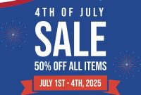 4th of July Sale Flyer Template Free Printable (2nd Independence Design) 4th of July Sale Flyer Template Free Printable (2nd Independence Design)