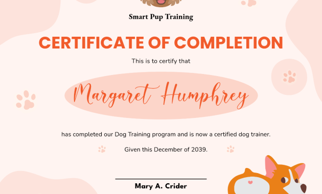dog training certificate template, service dog training certificate template, dog obedience training certificate template, dog training completion certificate template, dog training graduation certificate template, dog training certificate of completion, dog training certificate course, puppy training certificate course