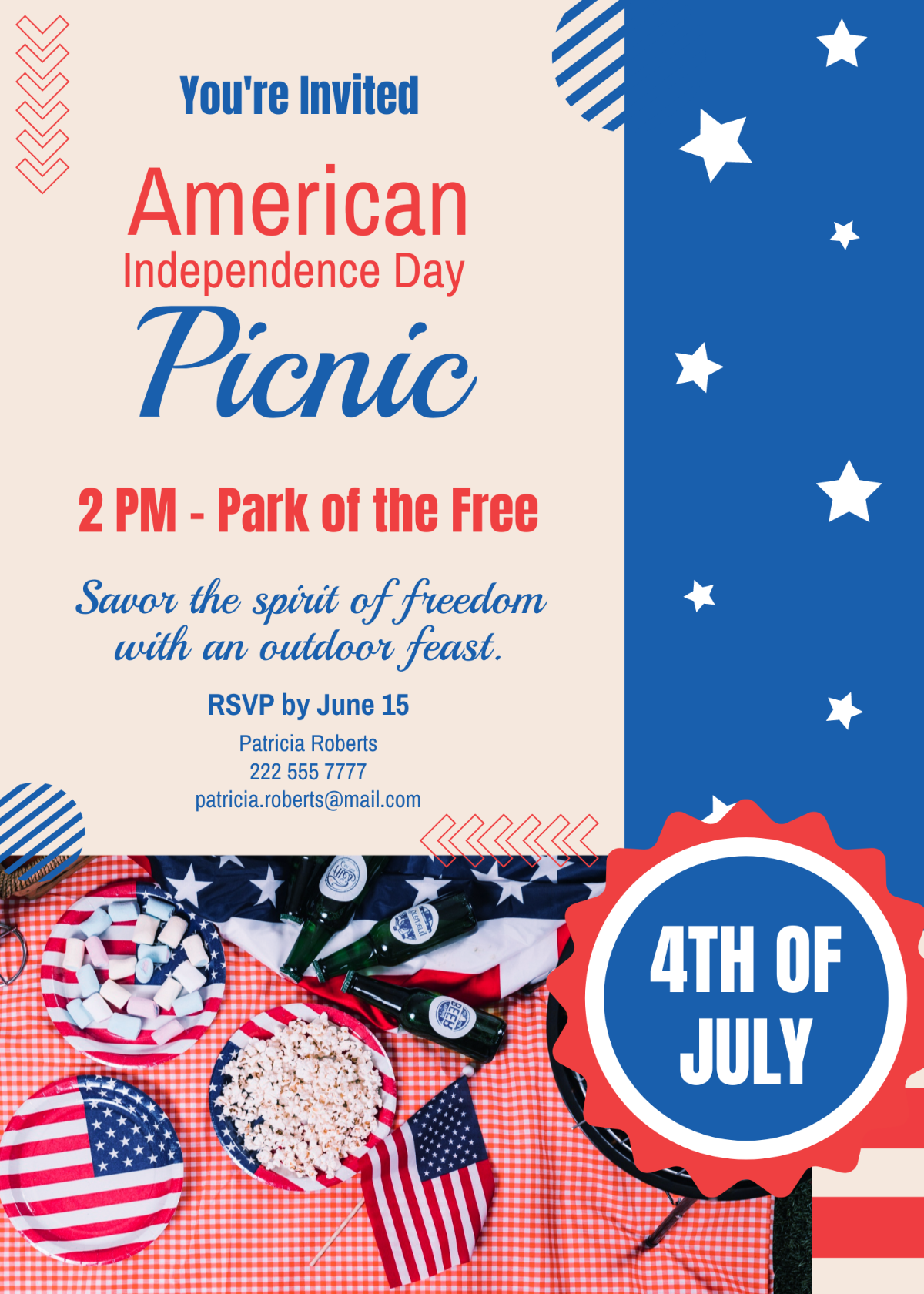 Free 4th of July Picnic Flyer Template (2nd Amazing Design) 4th of july celebration flyer template, 4th of july block party flyer template, 4th of july picnic flyer template, 4th of july parade flyer template, 4th of july golf cart parade flyer, 4th of july flyer template, 4th of july party flyers, fourth of july party flyer template