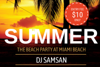 Free Beach Party Poster Template (1st Main Choice)