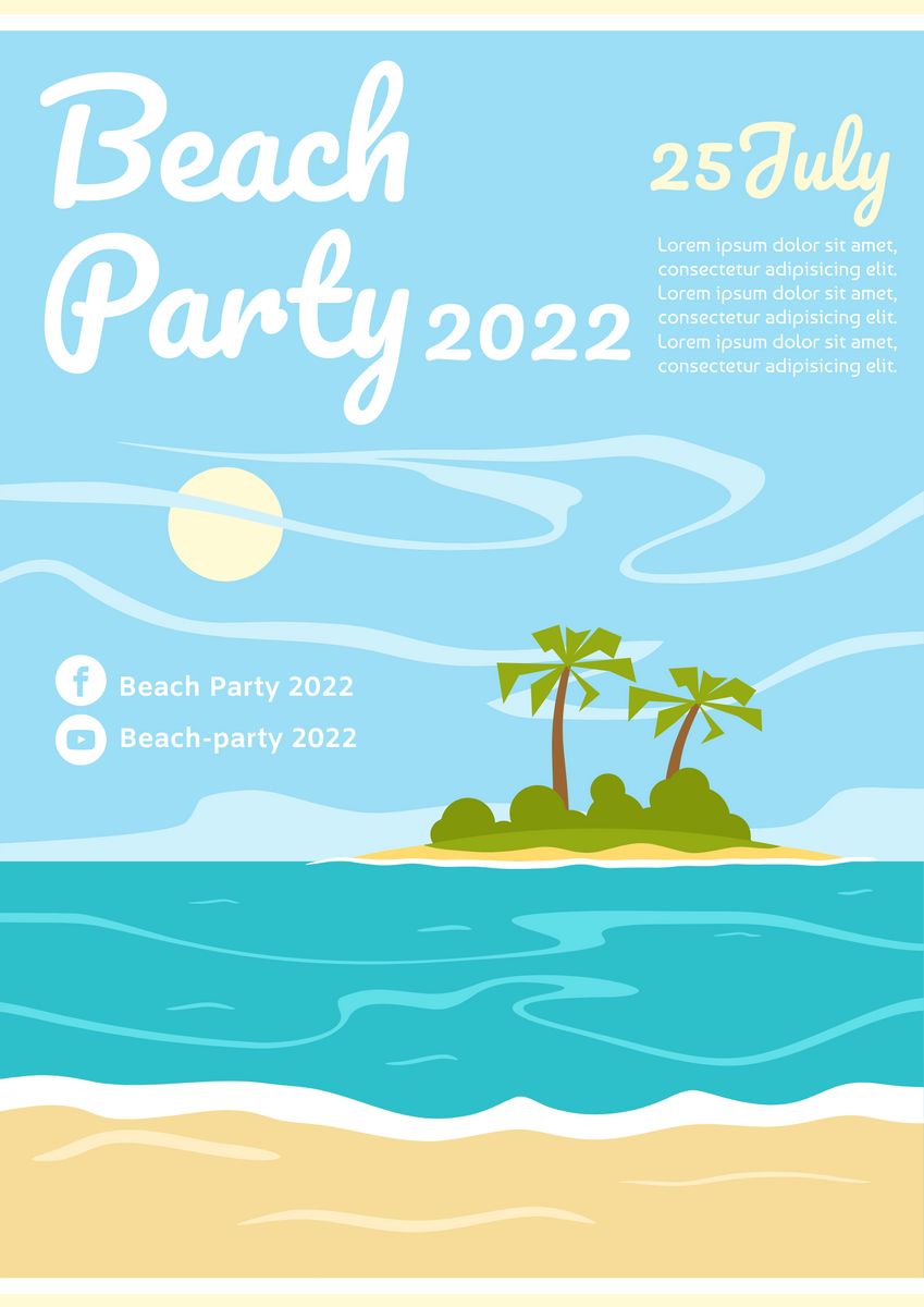summer beach party flyer template, beach party flyer template free, beach party flyer/poster psd template, retirement party beach flyer template word, beach party poster template, summer beach party poster, psycho beach party poster, muscle beach party poster, heartbreakers beach party poster