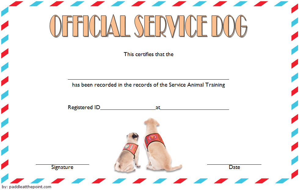 Official Service Dog Training Certificate Template (2nd Free Training Completion Format) service dog certificate template, service dog training certificate template, emotional support dog certificate template, free service dog certificate printable, free printable service dog certificate, assistance dog certificate template, printable service dog certificate free, service dog certification template