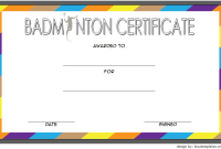 Badminton Award Certificate Printable (1st Odd Design)