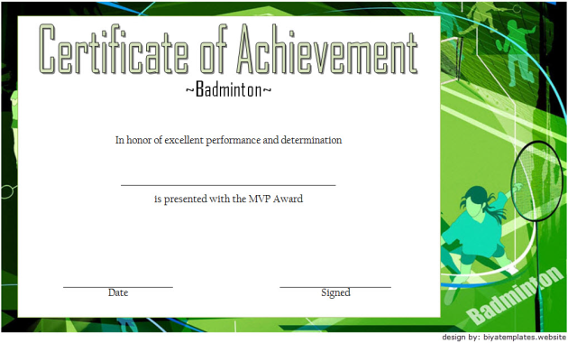 badminton certificate template, badminton award certificate, badminton certificate of achievement template, badminton tournament certificate template, free printable badminton certificate, badminton certificate design