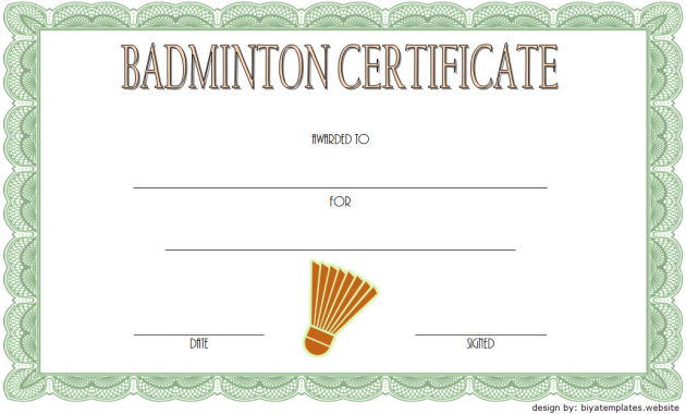 badminton certificate template, badminton award certificate, badminton certificate of achievement template, badminton tournament certificate template, free printable badminton certificate, badminton certificate design