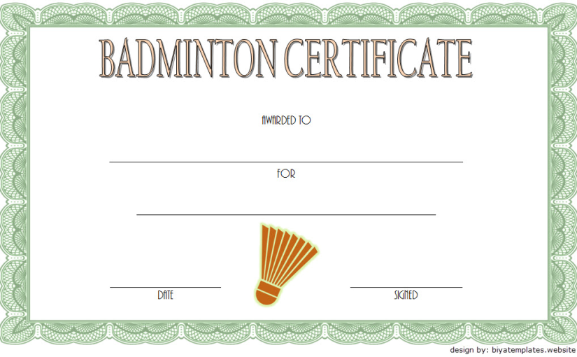 Badminton Certificate Template (Free 8+ Powerful Smash Designs) 1 Badminton Certificate Template (Free 8+ Powerful Smash Designs)