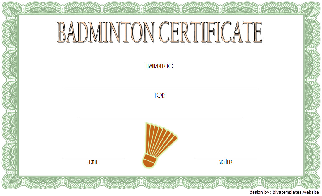 badminton certificate template, badminton award certificate, badminton certificate of achievement template, badminton tournament certificate template, free printable badminton certificate, badminton certificate design