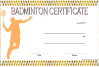 Badminton Certificate Template Free Download (3rd Best Format)