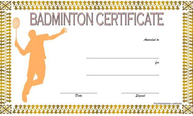 badminton certificate template, badminton award certificate, badminton certificate of achievement template, badminton tournament certificate template, free printable badminton certificate, badminton certificate design