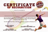 Badminton Tournament Certificate Template (1st Free Printable Format)