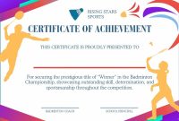 Badminton Tournament Certificate Template (2nd Free Printable Format)
