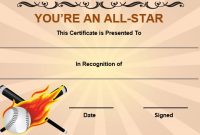 Baseball All Star Certificate Template (2nd Free Printable Format) Baseball All Star Certificate Template (2nd Free Printable Format)