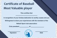 Baseball MVP Certificate Template (2nd Free Printable Format) Baseball MVP Certificate Template (2nd Free Printable Format)