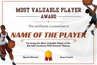 Basketball MVP Award Certificate Template (3rd Best Design Sample) Basketball MVP Award Certificate Template (3rd Best Design Sample)