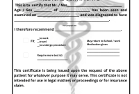 Fit to Work Medical Certificate Template (2nd Free Fillable Form)
