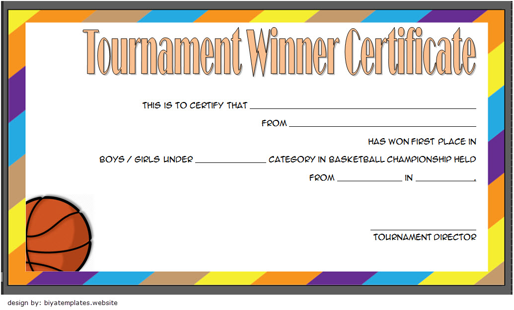 Free Basketball Tournament Champion Certificate (2nd Best Winner Award) basketball tournament certificate template, basketball tournament champion certificate, basketball championship certificate template, basketball participation certificate template, basketball certificate of participation template, free printable basketball certificate template