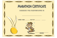 Marathon Certificate of Participation (1st Free Customizable Template) Marathon Certificate of Participation (1st Free Customizable Template)