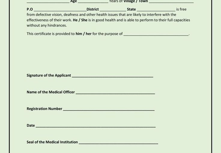 Medical Fitness Certificate Template Word (7+ Best Format) 1 Medical Fitness Certificate Template Word (7+ Best Format)