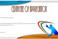 Ping Pong Award Certificate Template (1st Free Player Appreciation Design)