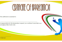 Ping Pong Award Certificate Template (2nd Free Player Appreciation Design)