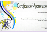 Ping Pong Award Certificate Template (3rd Free Player Appreciation Design)