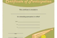 Softball Participation Certificate Template (1st Free Printable Format) Softball Participation Certificate Template (1st Free Printable Format)
