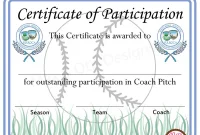 Softball Participation Certificate Template (2nd Free Printable Format) Softball Participation Certificate Template (2nd Free Printable Format)