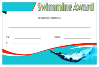 Swimming Award Certificate Template (1st Free Word Format) Swimming Award Certificate Template (1st Free Word Format)