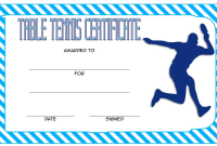 Table Tennis Certificate Template (2nd Free Unique Design)