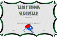 Table Tennis Tournament Certificate Template (1st Free Participation Design)