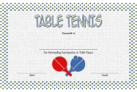 Table Tennis Tournament Certificate Template (2nd Free Participation Design)