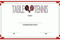 Table Tennis Tournament Certificate Template (3rd Free Participation Design)