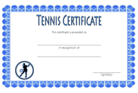 Tennis Certificate Template (2nd Free Editable Format) Tennis Certificate Template (2nd Free Editable Format)