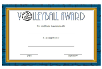 Volleyball Award Certificate Template (2nd Free Editable Format) Volleyball Award Certificate Template (2nd Free Editable Format)
