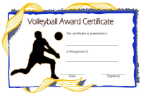 Volleyball Award Certificate Template (3rd Free Editable Format) Volleyball Award Certificate Template (3rd Free Editable Format)