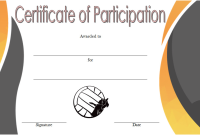 Volleyball Participation Certificate Template (2nd Free Editable Format)