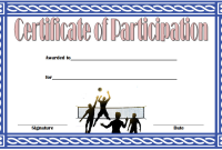 Volleyball Participation Certificate Template (3rd Free Editable Format)